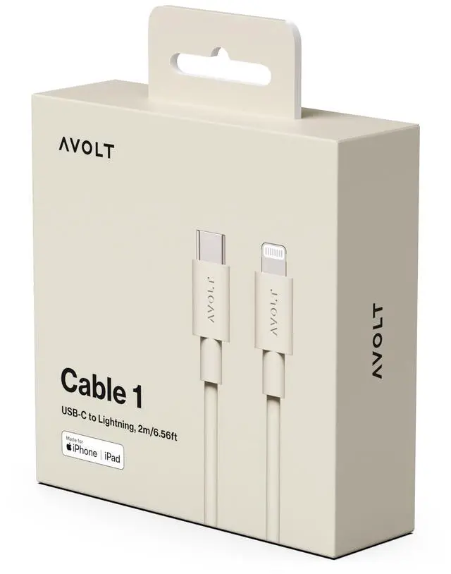 Alt view image 2 of 3 - Avolt USB-C to USB-C Cable (6.6 ft) Soft Silicone Fast Charging Cable for iPhone 15, MacBook, iPad & Android Tangle-Free, Durable Design (USB C to USB C, Nomad Sand)