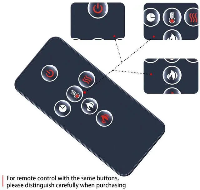 Alt view image 5 of 5 - SJUIF Replacement Remote Control for Napoleon Electric Fireplace W190-0095 NEFL32FH NEFL42FH NEFL50FH NEFL60FH NEFL72FH NEFL100FH NEFL42FH-MT NEFL50FH-MT NEFL60FH-MT Fireplace Heater