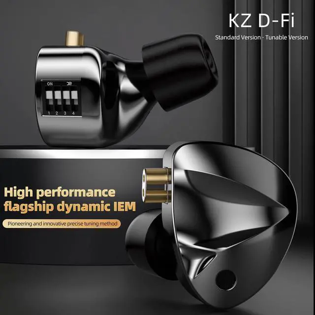 Alt view image 2 of 5 - KZ DFi Tunable IEM Eabuds for Audiophile,KZ HiFi Dyanmic Driver in Ear Monitor Heavy Bass in Ear Headphone,Stereo DJ Earphone (with Switch, with Microphone)
