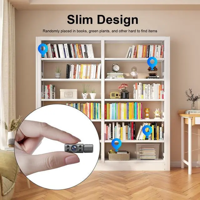 Alt view image 4 of 5 - KANUIMA Mini Wireless Camera HD 180 Rotating Cameras Smallest WiFi Security Camara, Portable Nanny Cam Night Vision Tiny Rotatable Cams for Home Room Office Indoor Outdoor (Silver)