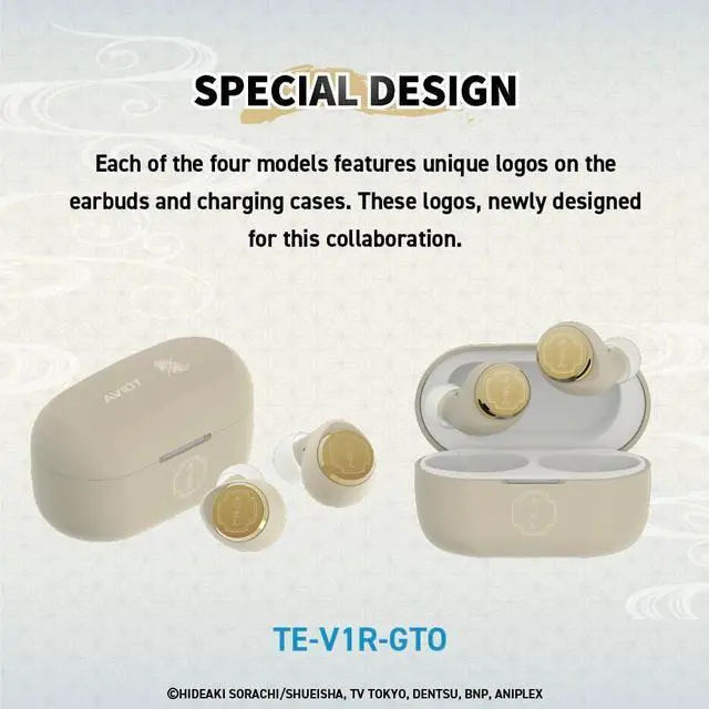 Alt view image 5 of 5 - AVIOT TE-V1R-GTO Gintama Collaboration Wireless Earbuds Officially Licensed, Sepcial Package,Desgin,Japanese Sepcial Voice, Adaptive Noise Cancelling, Bluetooth 5.3(Ossan Model)