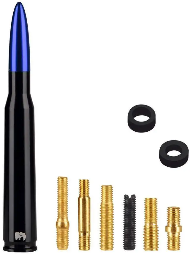 Alt view image 4 of 5 - ONE250 50 Cal Caliber Bullet Style Antenna, Compatible with GMC Sierra (2000-2024), GMC Canyon (2015-2024), GMC Acadia (2007-2019), GMC Terrain - Designed for Optimized FM/AM Reception (Blue)