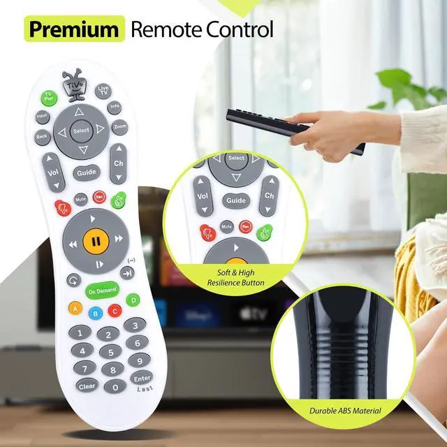 Alt view image 4 of 5 - RYQIF Replacement Remote Control fits TiVo MEDIACOM RCN TIVO SMLD-00266-000 URC-7020BC0-XXXX-R -White