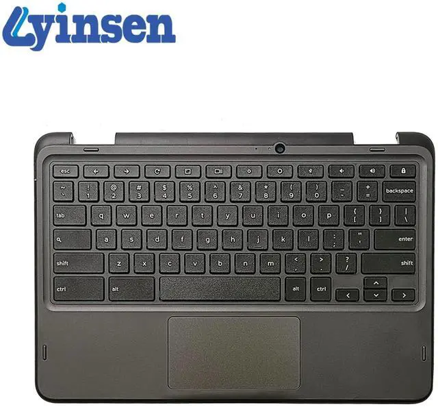 Alt view image 2 of 5 - Lyinsen Replacement for Dell Chromebook 11 3110 2-in-1(WFC) Laptop Upper Case Palmrest Keyboard Touchpad Assembly Part 11.6" 0P3NG2 P3NG2 Top Cover Black