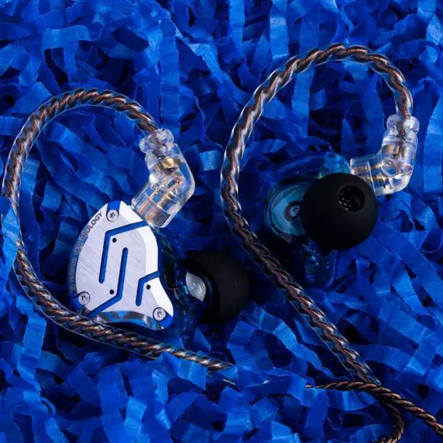 Alt view image 3 of 5 - Linsoul KZ ZS10 Pro, 4BA+1DD 5 Driver in Ear Monitor, HiFi Wired Earbuds, Gaming Earbuds, Hybrid IEM Earphones with Stainless Steel Faceplate, Detachable Cable for Musician(Without Mic, Glare Blue)