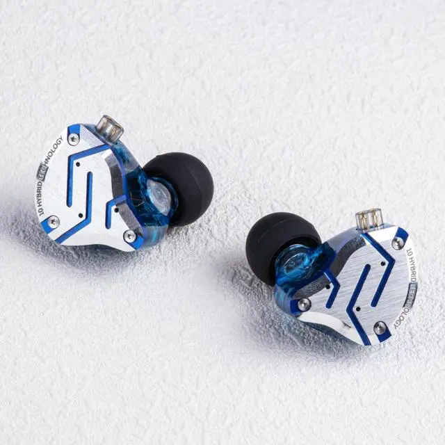 Alt view image 2 of 5 - Linsoul KZ ZS10 Pro, 4BA+1DD 5 Driver in Ear Monitor, HiFi Wired Earbuds, Gaming Earbuds, Hybrid IEM Earphones with Stainless Steel Faceplate, Detachable Cable for Musician(Without Mic, Glare Blue)