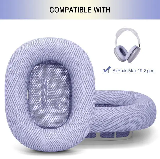 Alt view image 2 of 5 - Replacement Ear Cushions for AirPods Max - Upgraded Ear Cups Cover for Apple AirPods Max Headphones, GVOEARS Earpad Sweatproof (Purple)