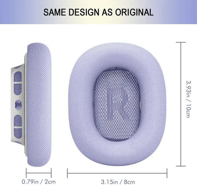 Alt view image 4 of 5 - Replacement Ear Cushions for AirPods Max - Upgraded Ear Cups Cover for Apple AirPods Max Headphones, GVOEARS Earpad Sweatproof (Purple)