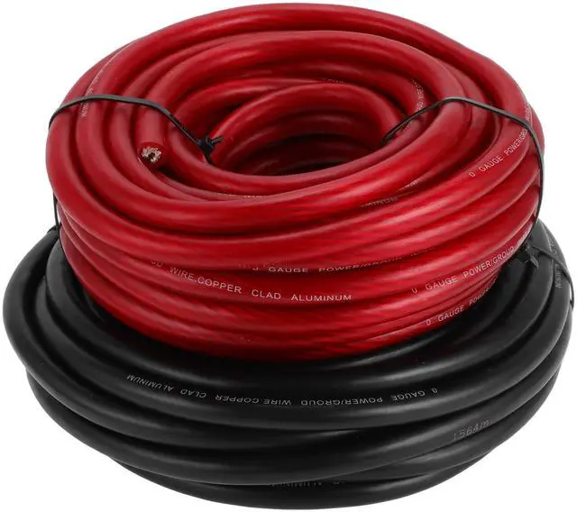 Main image of HOPESPANNER 1/0 Gauge Copper - Clad Aluminum (CCA) Automotive Wire Power Wire Battey Cable Car Audio Speaker RV Trailer & Amp Wire- 50FT Each-Black& Red