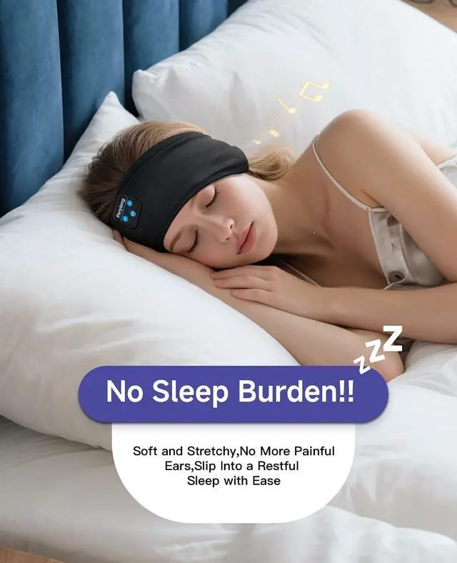 Alt view image 2 of 5 - Perytong 2 Pack Sleep Headphones, Sleeping Headphones ^^ Bluetooth Headband with Ultra-Thin HD Stereo Speaker, Wireless Headphone for Sports, Insomnia, Yoga, Air Travel, Meditation