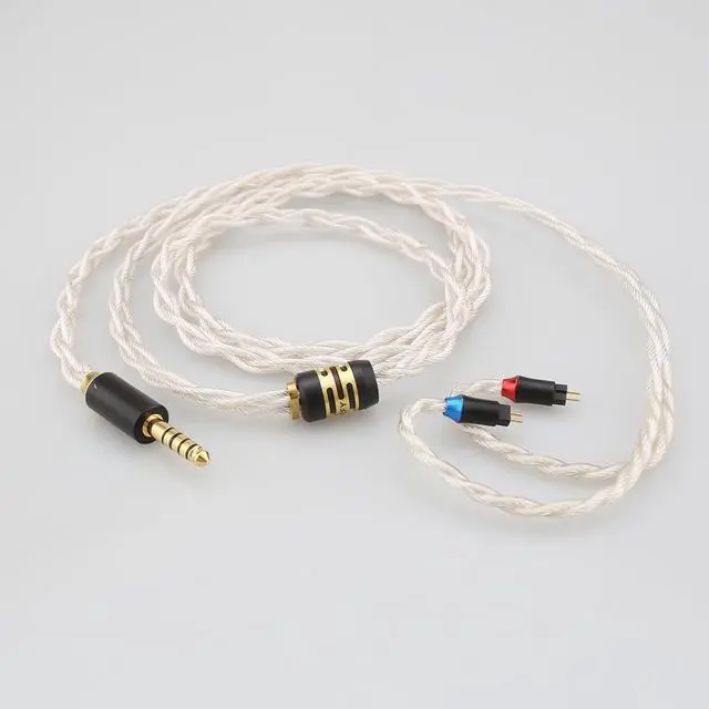 Alt view image 2 of 5 - Tirstrup 2 Pin IEM Earphone Cable for Inear Monitor-Silver Plated Copper Connector 2Pin 0.78mm /MMCX/Sens IE80/IE40Pro/IE100/IE300/ATH-E40/E50/IM50/IM70 (4.4mm)
