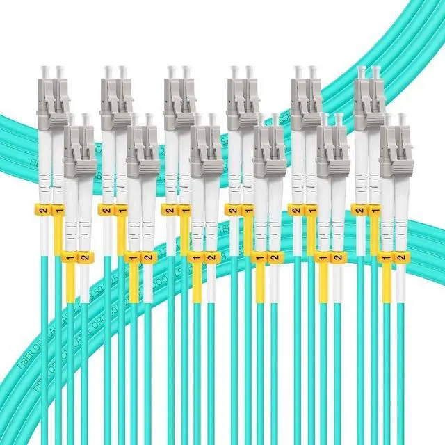Main image of FLYPROFiber- 0.2M-6Pack OM3 LC to LC Fiber Patch Cable, MM Multimode Fiber Optic Cable, MMF Multi Mode Fiber Jumper Cord, 10Gb/40Gb, Duplex, 50/125um, LSZH, 0.2M(7in)-6Pack