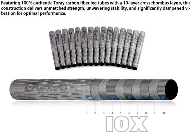 Alt view image 4 of 5 - Leofoto STO-322CX Inverted Carbon Fiber Tripod for Hunting/Shooting, 36mm Durable Sand-Proof Leg, Integrated Lever-Release Ball Head, Compatible with Arca & Picatinny