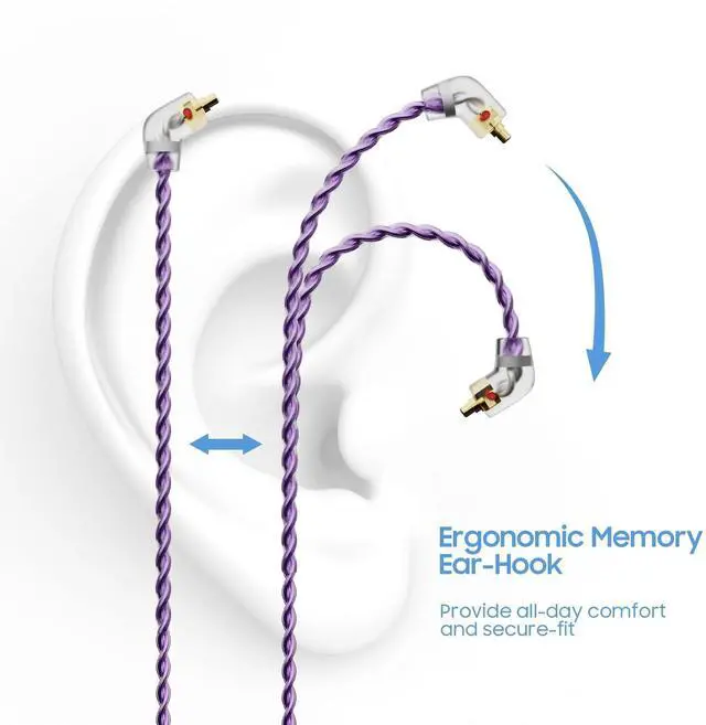 Alt view image 5 of 5 - BASN SC100 Silver Plated Earphone Cable, 150cm MMCX Detachable Cable for in-Ear Monitors - Designed for BASN Series IEMs Including Bsinger & Bmaster