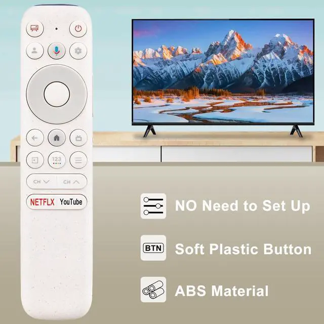 Alt view image 3 of 5 - Beyution RC902N Replacement Voice Remote Control fit for TCL NXTVISION Series QLED 4K UHD Smart TV 55A300W 65A300W 75A300W 85A300W, 2024 Model