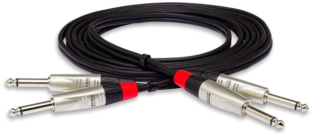 Main image of Hosa HPP-015X2 Pro Stereo Interconnect, Dual REAN 1/4-inch TS to Same - 15 foot