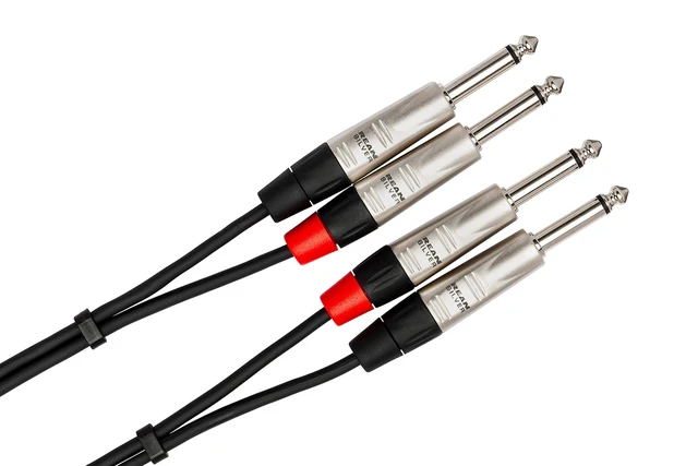 Alt view image 2 of 5 - Hosa HPP-015X2 Pro Stereo Interconnect, Dual REAN 1/4-inch TS to Same - 15 foot