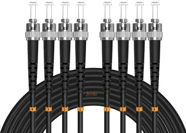 Main image of Jeirdus 75Meters 246ft ST to ST Outdoor Armored 4 Core 9/125 SM Fiber Optic Cable Jumper Optical Patch Cord Singlemode ST-ST