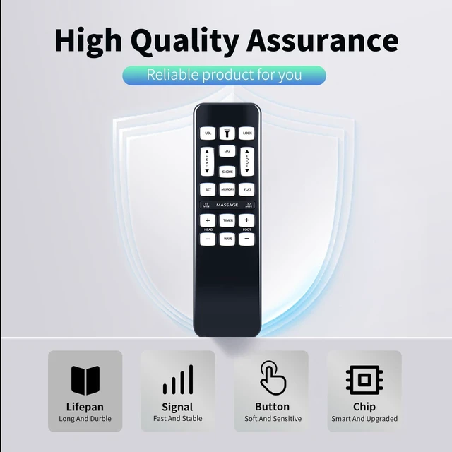 Alt view image 3 of 5 - HZIME New Replacement Remote Control Compatible for iDealBed iEscape Adjustable Bed Base