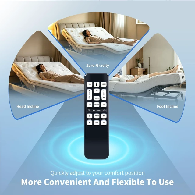 Alt view image 4 of 5 - HZIME New Replacement Remote Control Compatible for iDealBed iEscape Adjustable Bed Base