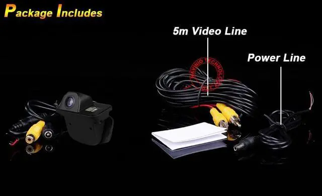 Alt view image 4 of 4 - Navinio Backup Camera for Car, Waterproof Rear-View License Plate Car Rear Backup Parking Camera for Toyota Corolla/Tarago/Previa/Wish/Aiphard