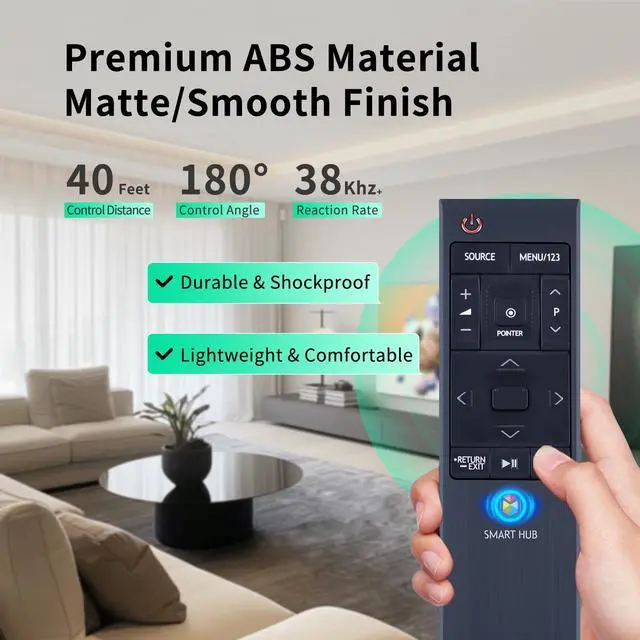 Alt view image 5 of 5 - BN59-01220D Voice TV Remote Control Replacement Compatible for Samsung 4K HUB TV Sub BN59-01220G BN59-01220A (USB are Not Inclued)