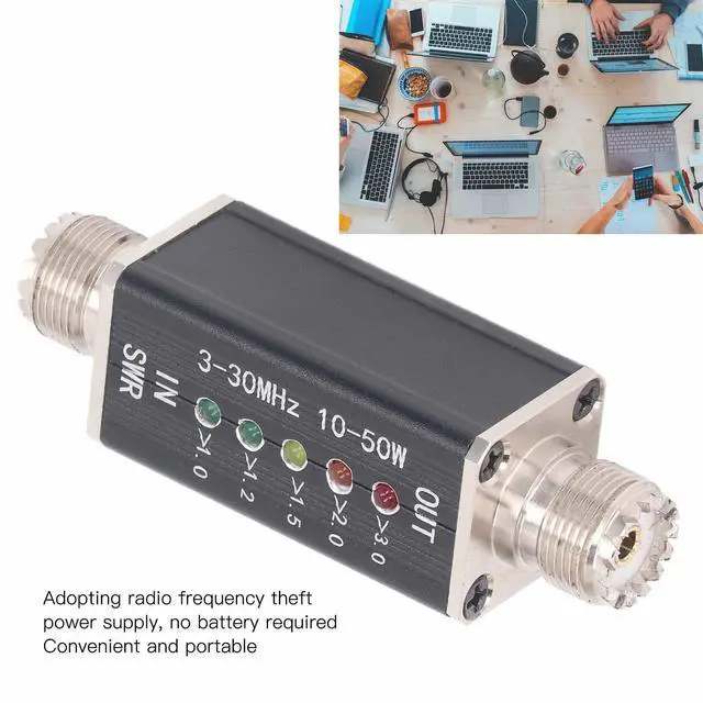 Alt view image 5 of 5 - StandingMeter 10-50W with LED Indicator Mini Shortwave SWR Meter for Radio