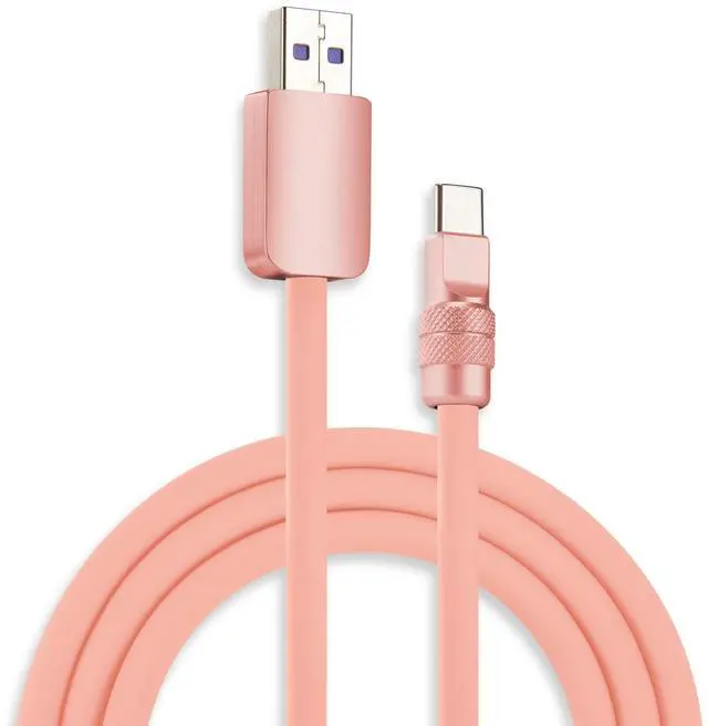 Main image of chubbycable Chubby 2.0 USB C 120W Fast Charging Cable Silicone Soft Durable USB C Cable Extra Thick Charger Cord Compatible with iPhone 17-15 Series iPad, Pink+Pink, USB-A to Type-C, 19.6FT