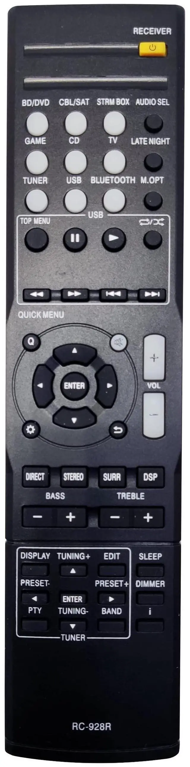 Main image of Kindsion Compatible Remote Control RC-928R for Onkyo HT-P395, HT-R397, HT-S3800, HT-S3900, TX-SR353, TX-SR373 AV Receivers