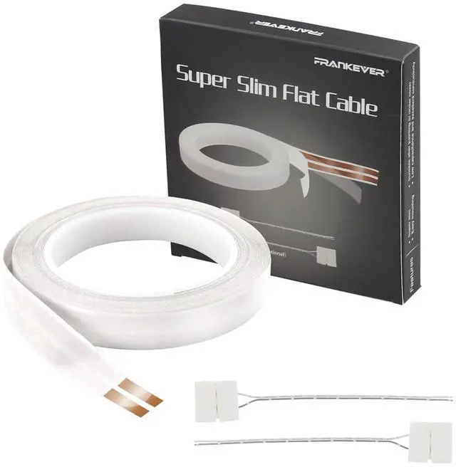 Main image of FRANKEVER 23Gauge Hidden Super Flat Audio Cable Suitable for Audio Wire LED Lighting Connection and Other Low Voltage Appliance Connection (Wire(25 ft)+2 ConnectorsD)