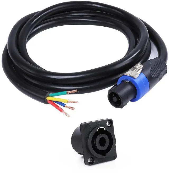 Main image of SUNNAREPOON 6 Feet Speakon Cable to Bare Wire, 12 Gauge 4 Wires SpeakON Twist Lock Plug to Open End Cables with NL4MP Socket, for Chuchero, Home Audio, PA, DJ, Stage - 1 Pack 4 Conductors