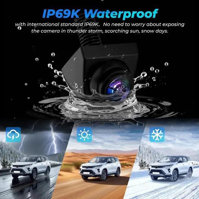 Alt view image 3 of 5 - Bzgnl AHD 1080P Vehicle Backup Camera for Car,360Rotatable Reverse Rear View Cameras Night Vision IP69K Waterproof Rear/Front/Side View Camera 170 Wide Angle Reverse Line Universal for Vehicles