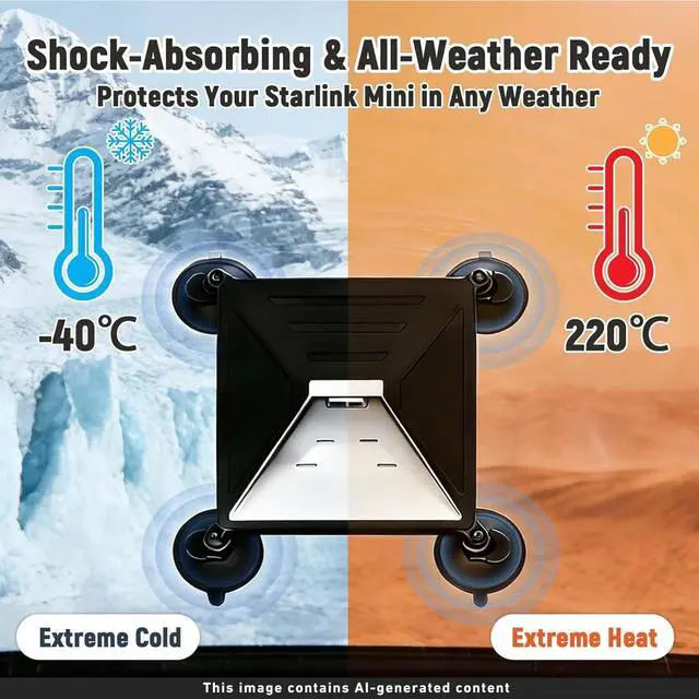 Alt view image 5 of 5 - WMDYFDC Starlink Mini Mount for Car & RV, 2-in-1 Window & Sunroof Suction Mount, Signal-Safe Silicone Protective Cover with Carabiners