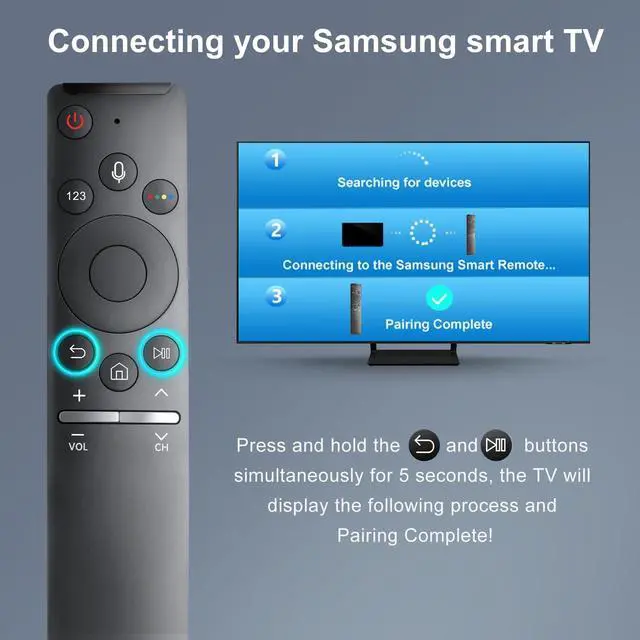 Alt view image 4 of 5 - Voice Replacement for Samsung-Smart-TV-Remote, New Upgraded BN59-1266A for Samsung Remote Control with Voice Function. 1-Year Warranty.