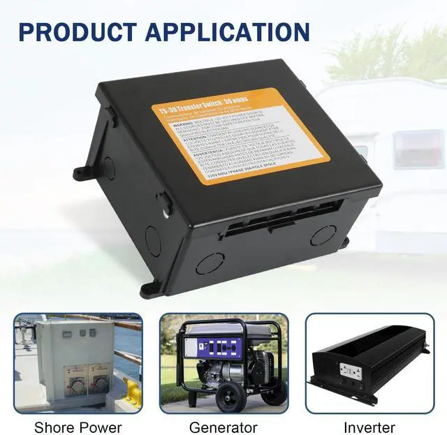 Alt view image 3 of 5 - Rimamoka Automatic Transfer Switch, 120 VAC, 30 Amp, Automatic Transfer Relay Switch