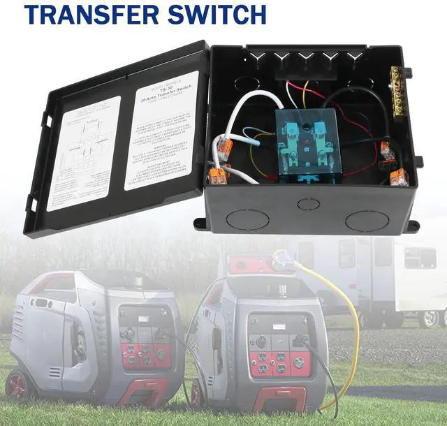 Alt view image 2 of 5 - Rimamoka Automatic Transfer Switch, 120 VAC, 30 Amp, Automatic Transfer Relay Switch