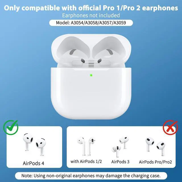 Alt view image 2 of 5 - Wireless Charging Case Replacement Compatible with Airpods 4th Generation, and Bluetooth Pairing Sync Button, Air Pod 4th Charging Case to USB-C(No Earbuds)