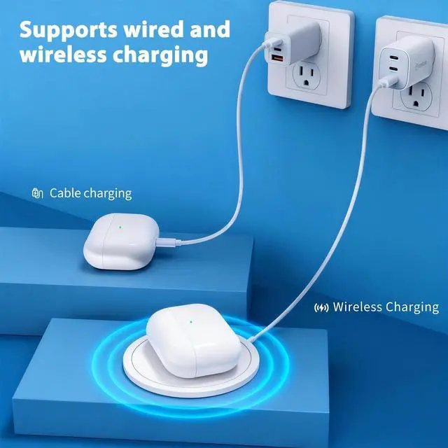 Alt view image 3 of 5 - Wireless Charging Case Replacement Compatible with Airpods 4th Generation, and Bluetooth Pairing Sync Button, Air Pod 4th Charging Case to USB-C(No Earbuds)