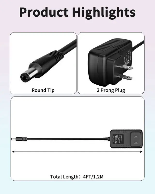 Alt view image 2 of 4 - AC Adapter Charger Compatible with FANTTIK C100 PRO Kids Electric Scooter