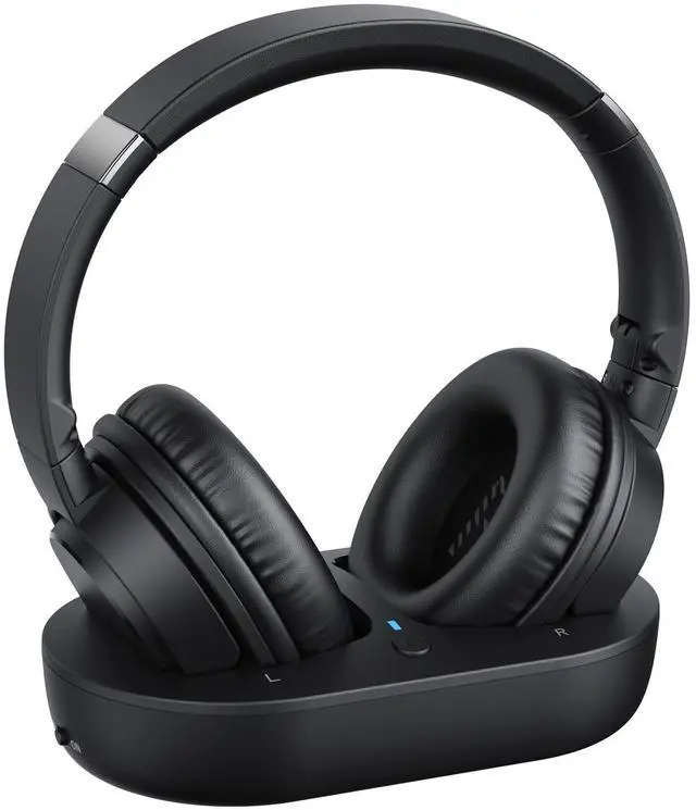 Main image of Wireless Headphones for TV Watching, TV Headphones Wireless for Seniors with Versatile Transmitter Charging Dock, Instant Audio Sync, 60-Hour Playtime, Perfect for Parents & Seniors, Bla