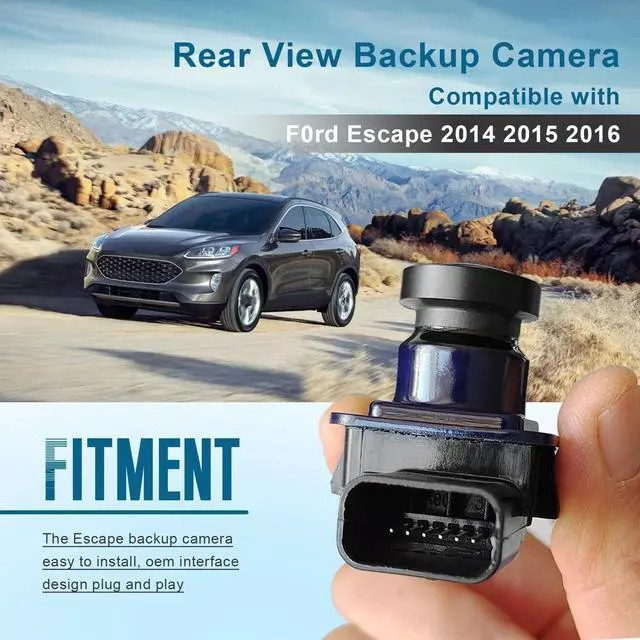Alt view image 5 of 5 - Rear View Backup Camera Parking Assist Replacement for Ford Escape 2014-2016 Camera Replace# GJ5T19G490AD GJ5T-19G490-AB EJ5Z-19G490-A