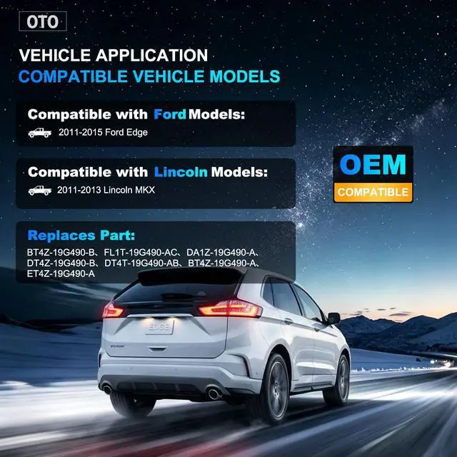 Alt view image 2 of 5 - OTO-K Rear View Park Assist Backup Camera Replacement Compatible with Edge 2011-2015, MKX 2011-2013 Replaces# BT4Z-19G490-B