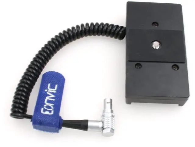 Alt view image 3 of 5 - Eonvic NP-F970 Plate to Right Angle 2 Pin Male 12V Power for Teradek Bolt CVW 800 PRO Transmitter