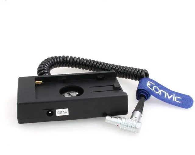 Alt view image 5 of 5 - Eonvic NP-F970 Plate to Right Angle 2 Pin Male 12V Power for Teradek Bolt CVW 800 PRO Transmitter