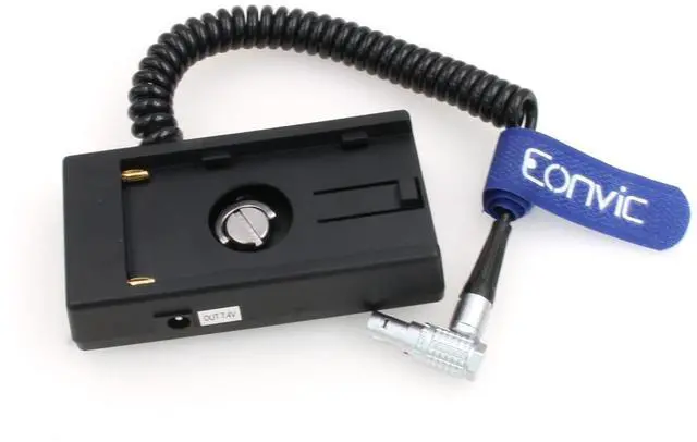 Alt view image 4 of 5 - Eonvic NP-F970 Plate to Right Angle 2 Pin Male 12V Power for Teradek Bolt CVW 800 PRO Transmitter