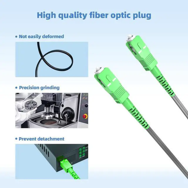 Alt view image 3 of 5 - Buacoz Fiber Optic Internet Cable 40M/131ft SC/APC to SC/APC Outdoor Armored Jumper Optical Patch Cord Single-Mode Simplex 9/125m FTTH 1 Steel Wire+2 FRP Strength Member LSZH Black