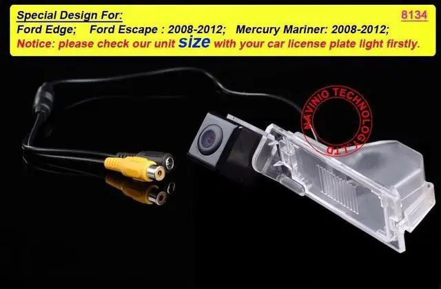 Alt view image 2 of 5 - Vehicle License Plate Backup Camera for Car,Reverse Rear View Camera Replacement for Ford Edge Escape 2008-2012/Mercury Mariner 2008-2012