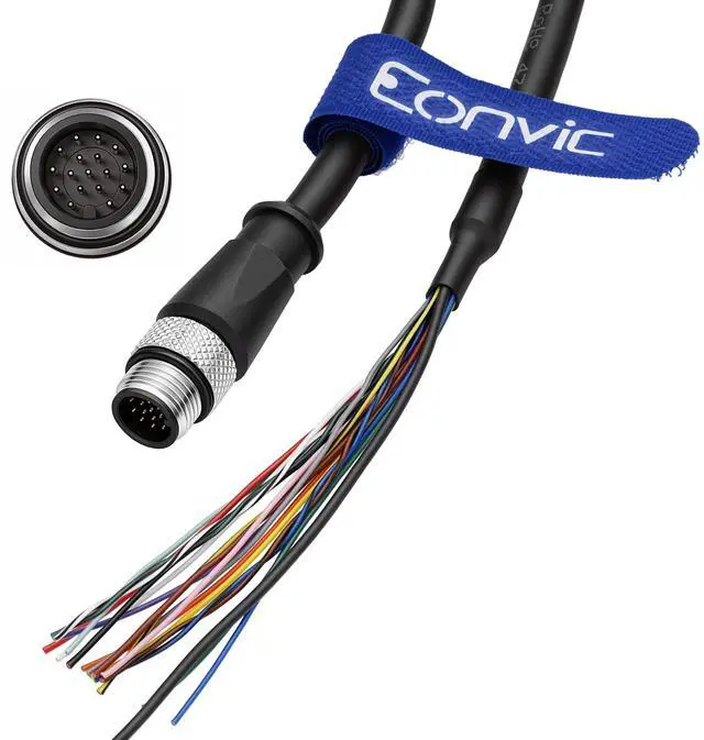 Alt view image 2 of 5 - Eonvic M12 Cable 17 Pin Male A Code Waterproof Sensor Cable Aviation Plug Shielded Injection Moulding Industrial Electrical PVC 10m