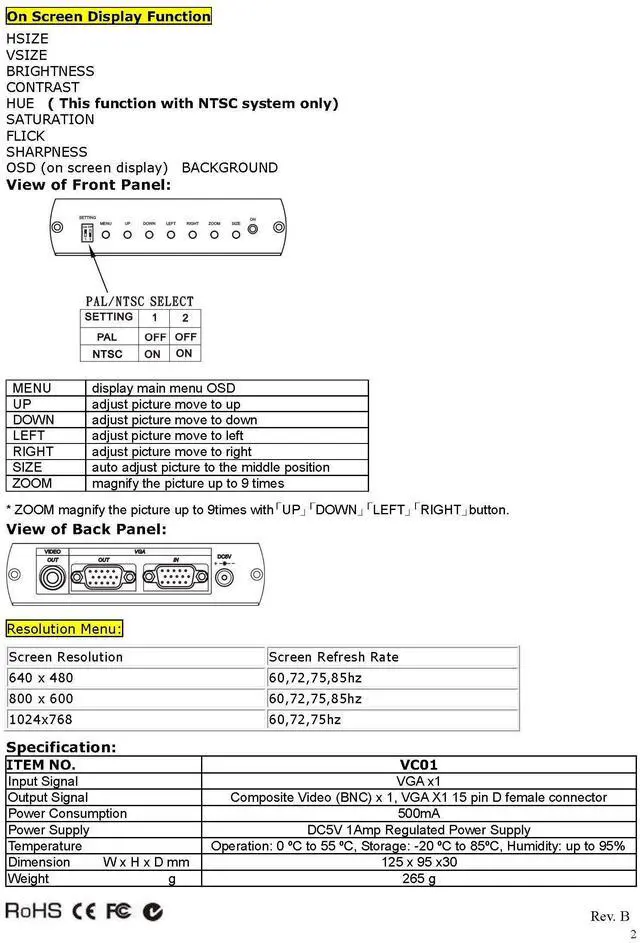 Alt view image 5 of 5 - VGA to Composite Video BNC Converter, Dual Output to BNC and VGA, Output PC DVR on LCD TV