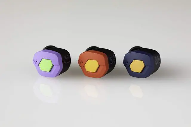 Alt view image 4 of 5 - Final Audio True Wireless Earbuds Bluetooth Headphones with Charging Case. Earphones with Built-in Mic and Hands Free Touch Controls for iPhone & Android. Evangelion (Red)